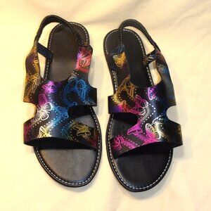 ~~~ SANDLES / Butterfly Design on Straps ~~ 42 (8.5-9) Next to New (Men/Women)